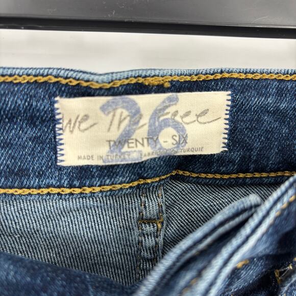 Free People Frayed-Hem Skinny Capri Jeans Blue Size 26 MSRP $78 NWT - Picture 6 of 8